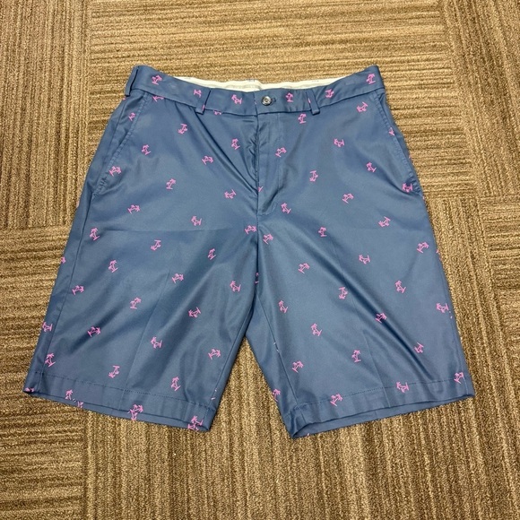 Walter Hagen Other - Walter Hagen Navy Shorts with Pink Palm Tree Pattern Golf Shorts